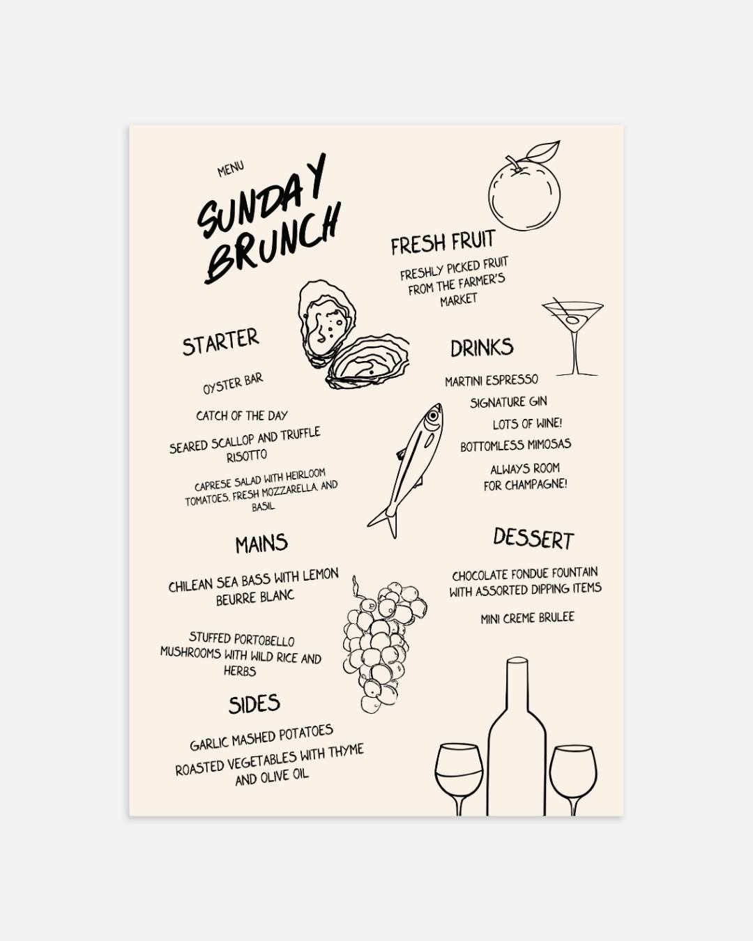 Sunday brunch menu Poster