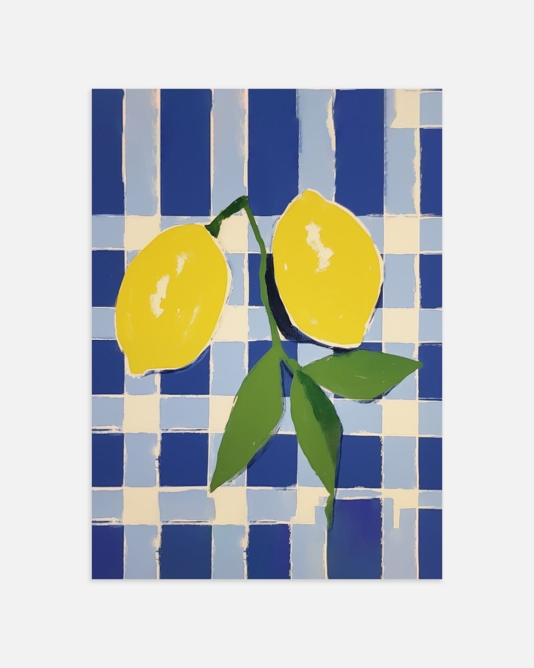 Citroenen op blauw Poster