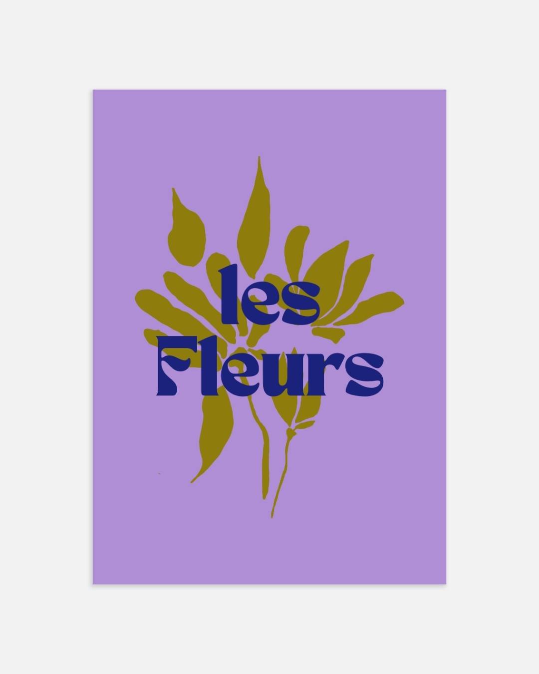 Les fleurs abstracte bloemensilhouet Poster
