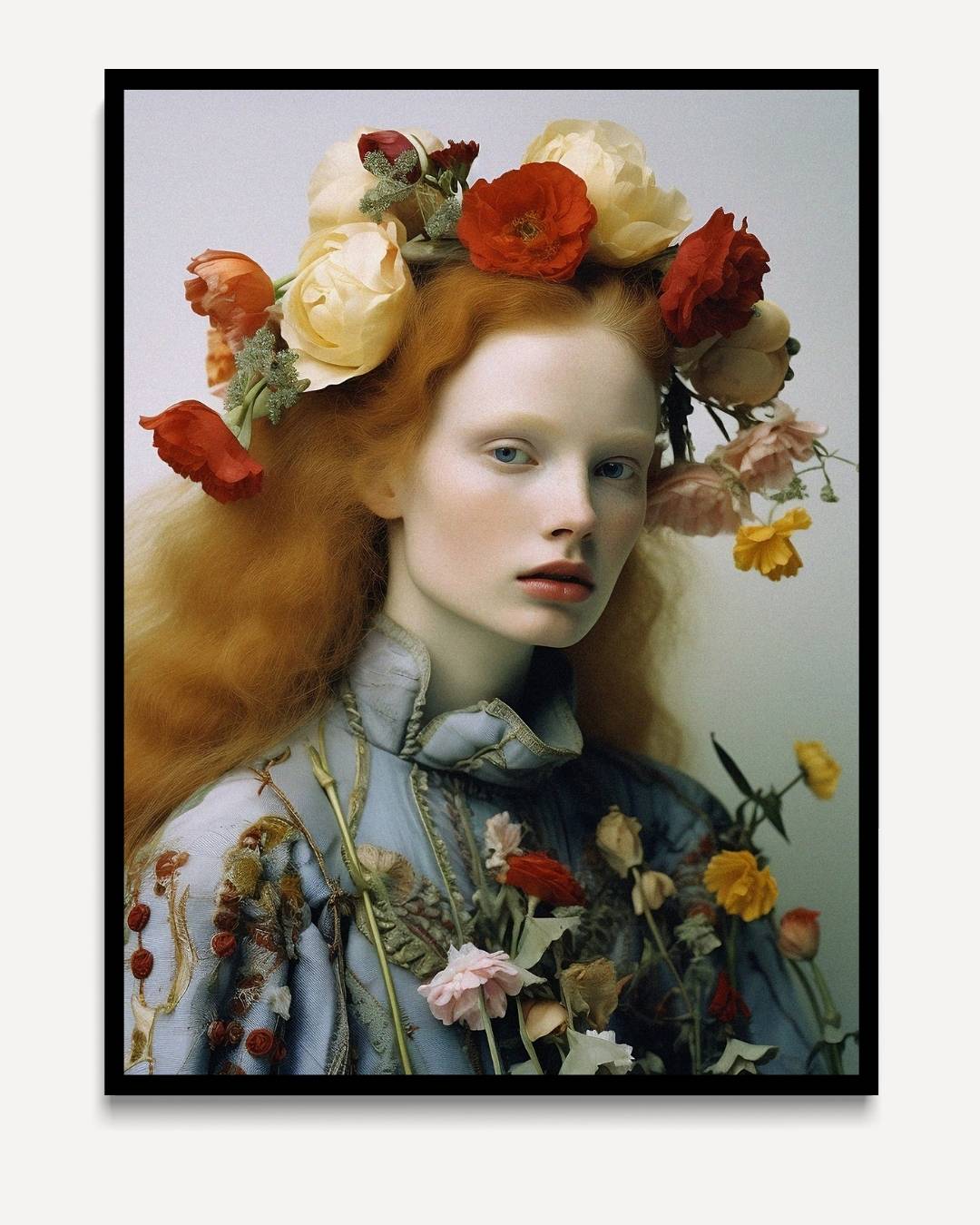 Portrait mit Blumenkrone I 