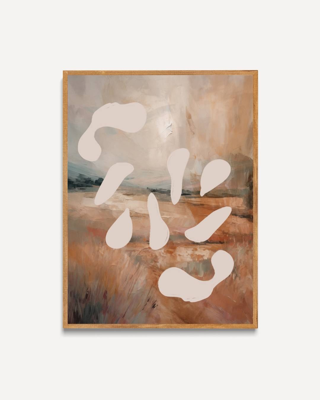 Abstract landschap met organische vormen Poster
