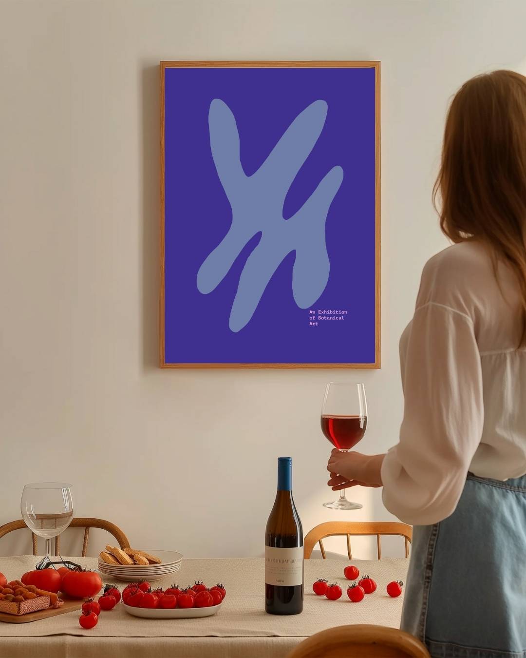 Blauwe abstracte vorm Poster