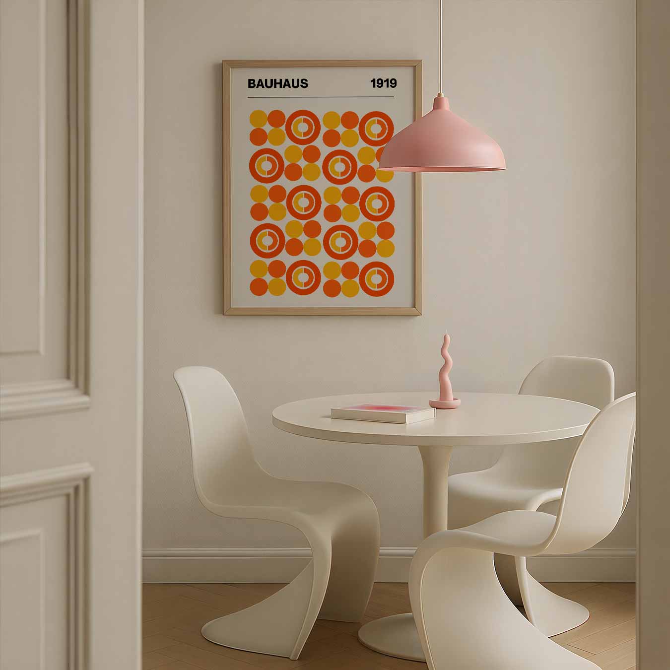 Poster mit Retro-Kreismuster