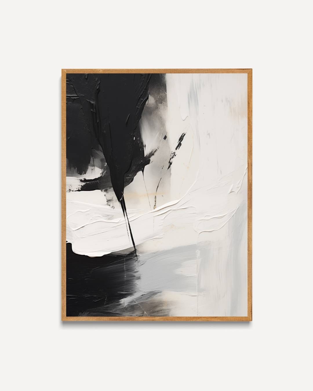 Abstract penseelstreek zwart-wit Poster
