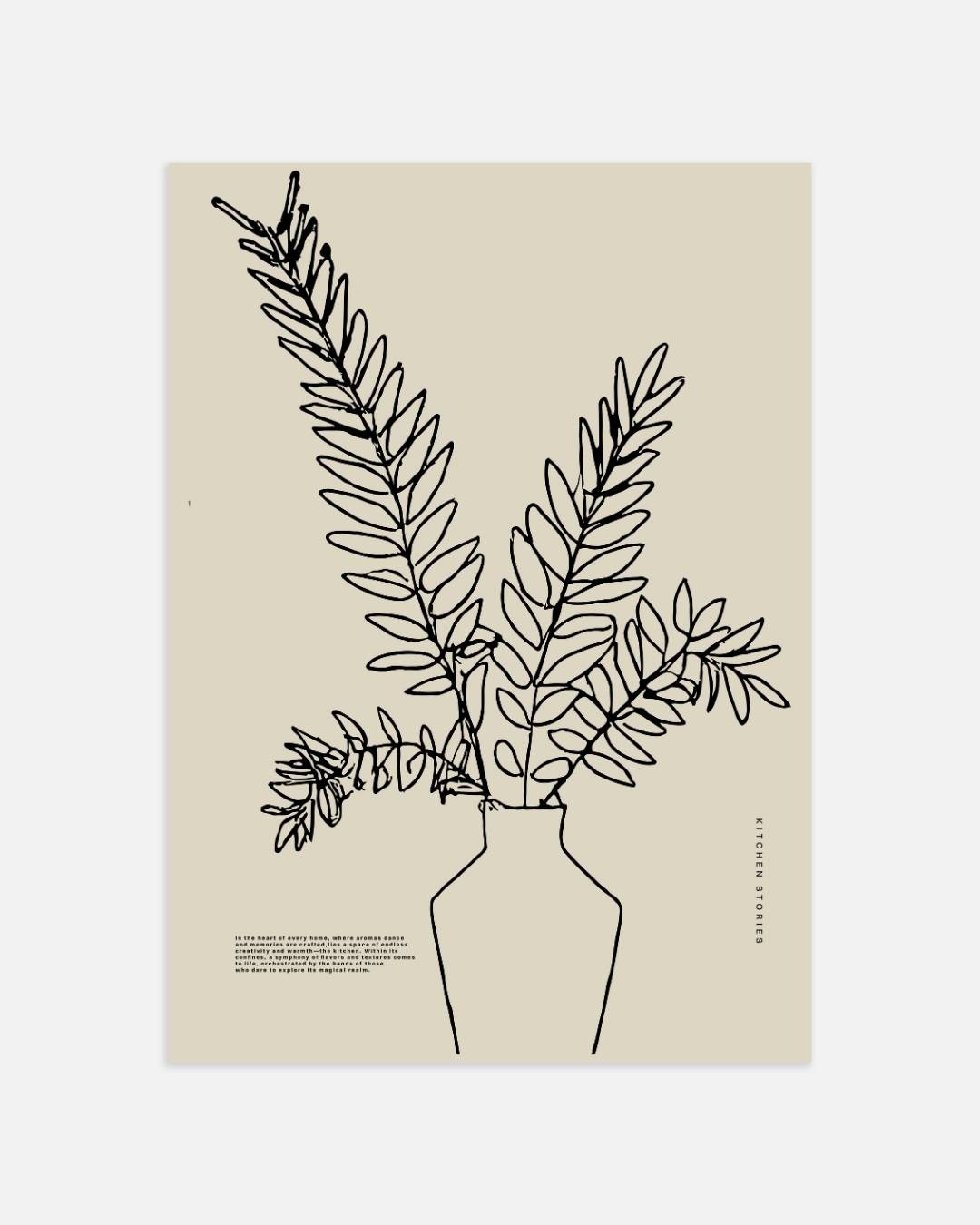 Zwarte planten schets Poster