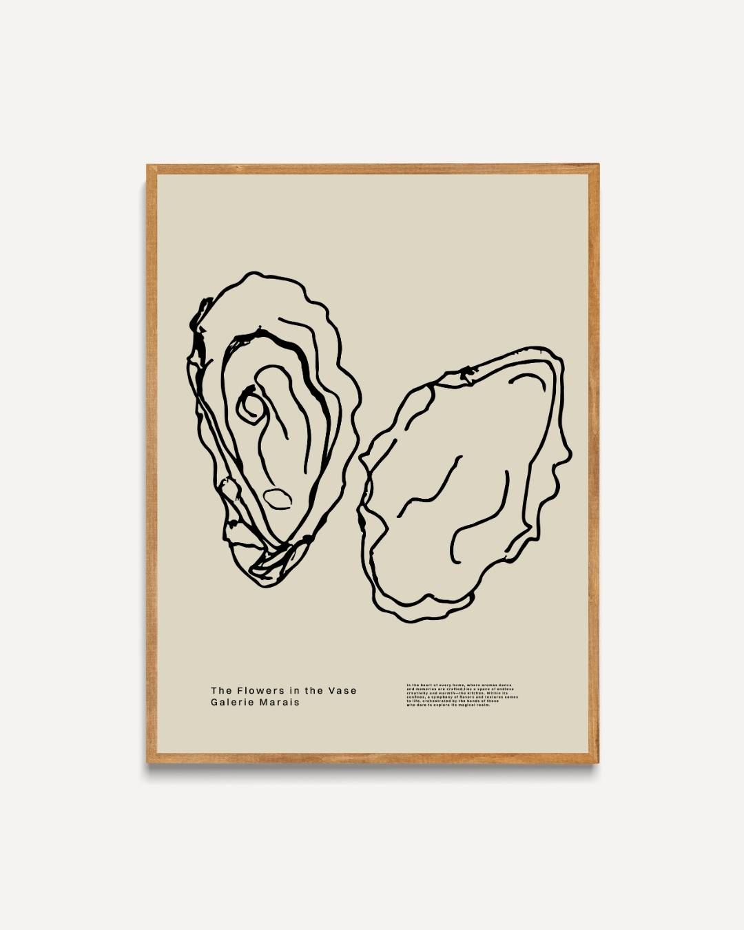Oesters lijntekening Poster