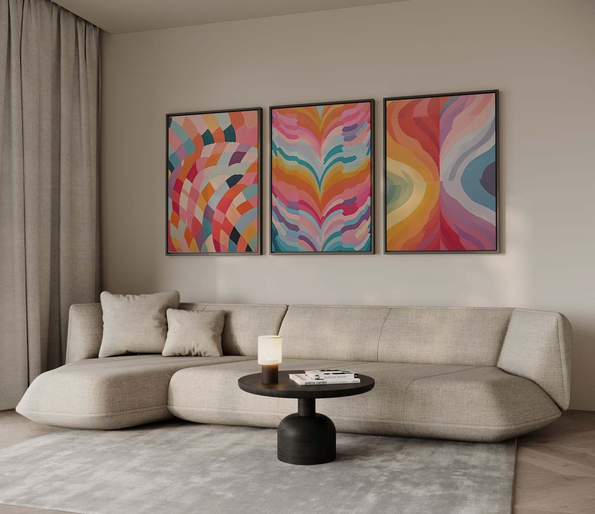 Abstract kleurenspel Kunstwerk-canvas-dibond-plexiglas-wanddecoratie-WallArtistic