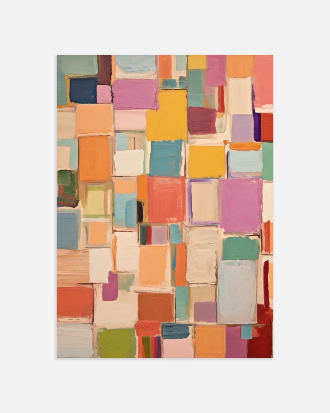 Abstracte kleurrijke vlakken Poster