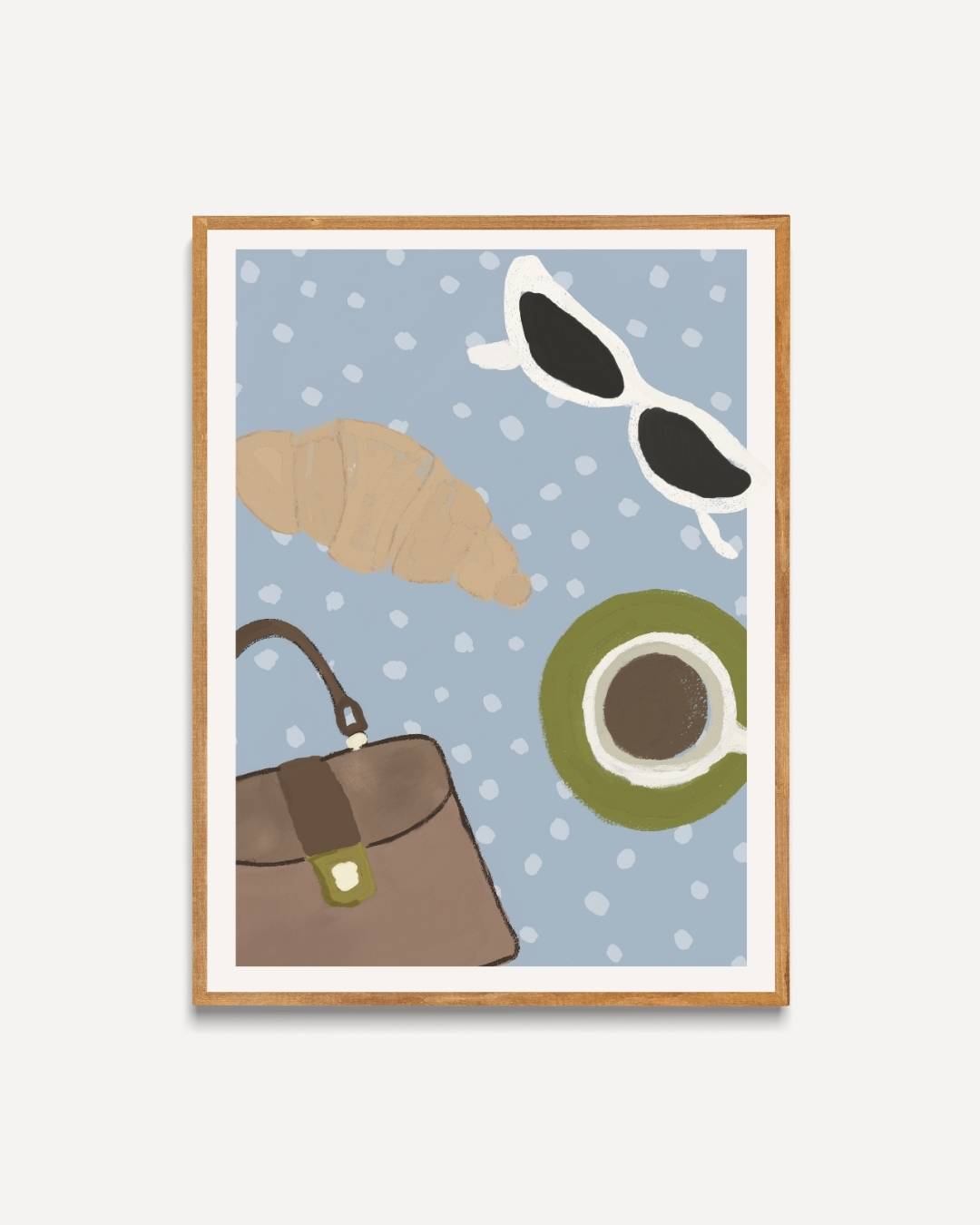 Koffie en croissant Poster