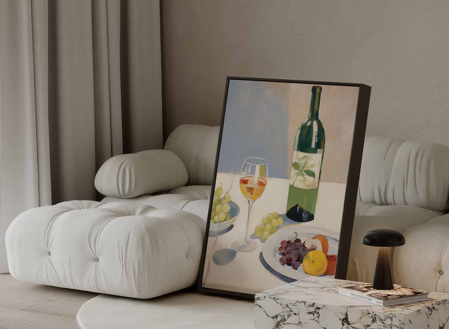 Glas Wein und Obst 