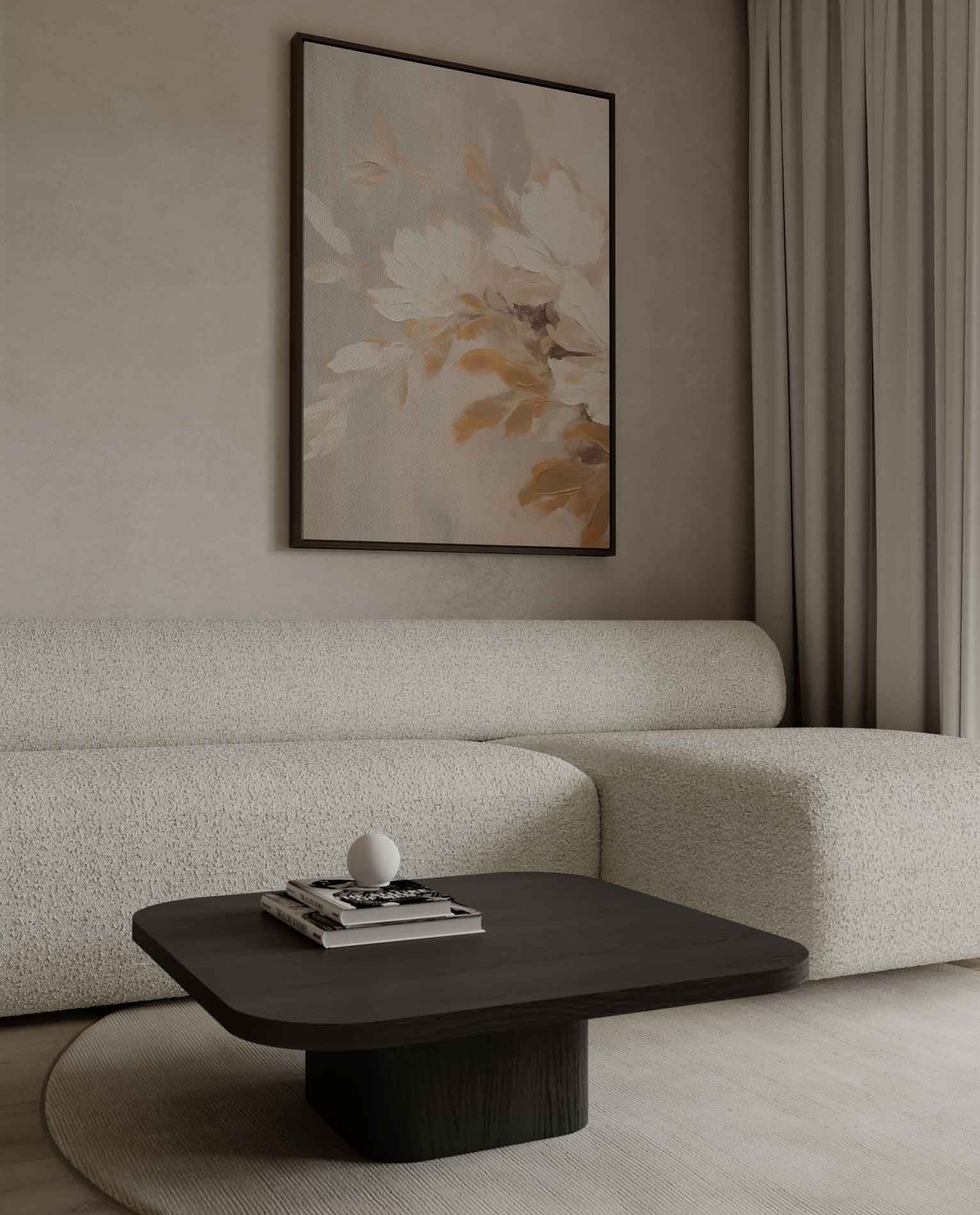 Zarte Blumen in Beige