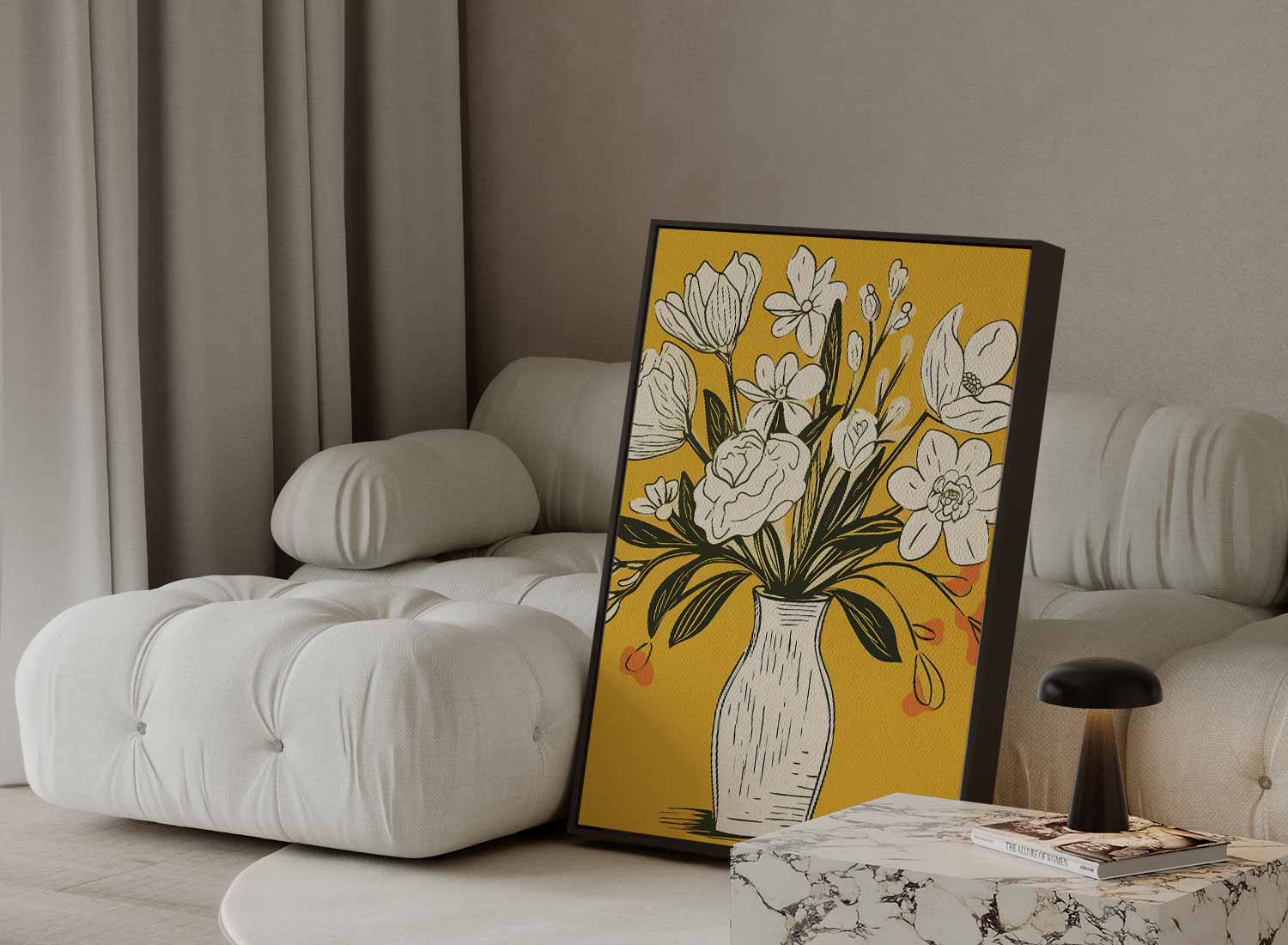 Illustration auf Ockergelb 