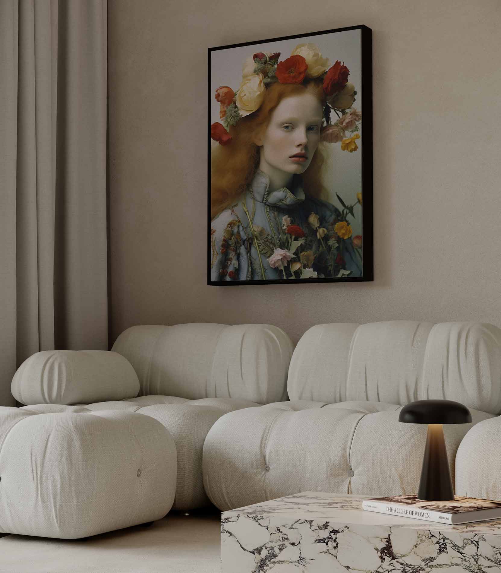 Portrait mit Blumenkrone I 