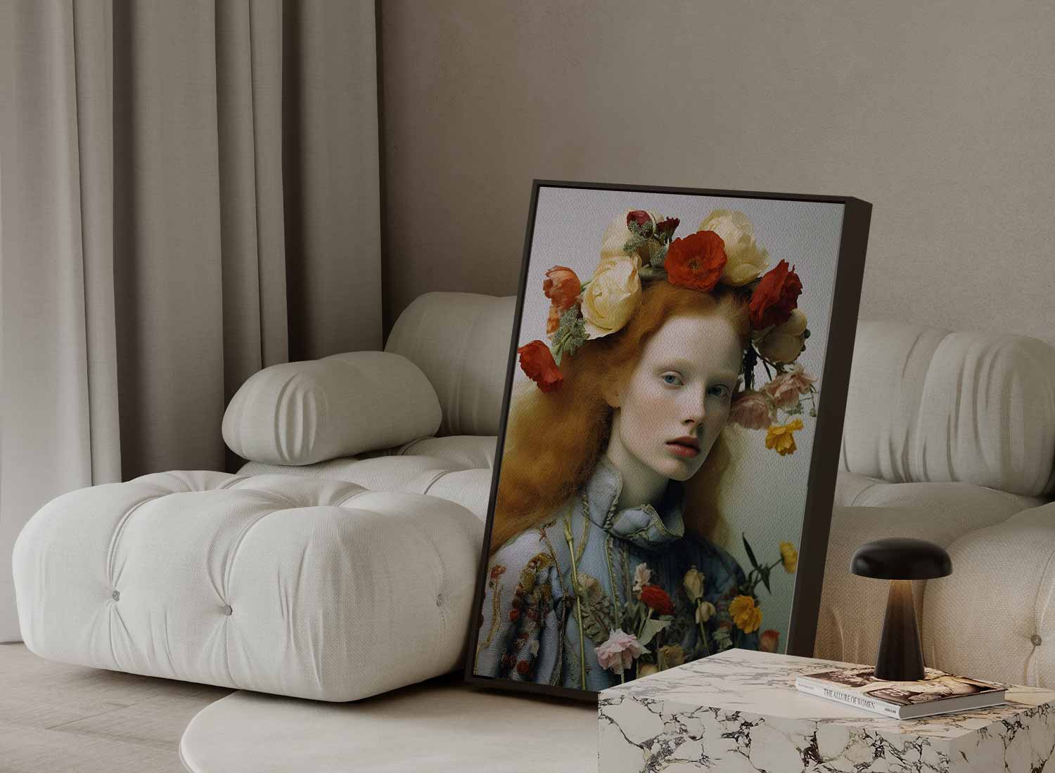 Portrait mit Blumenkrone I 