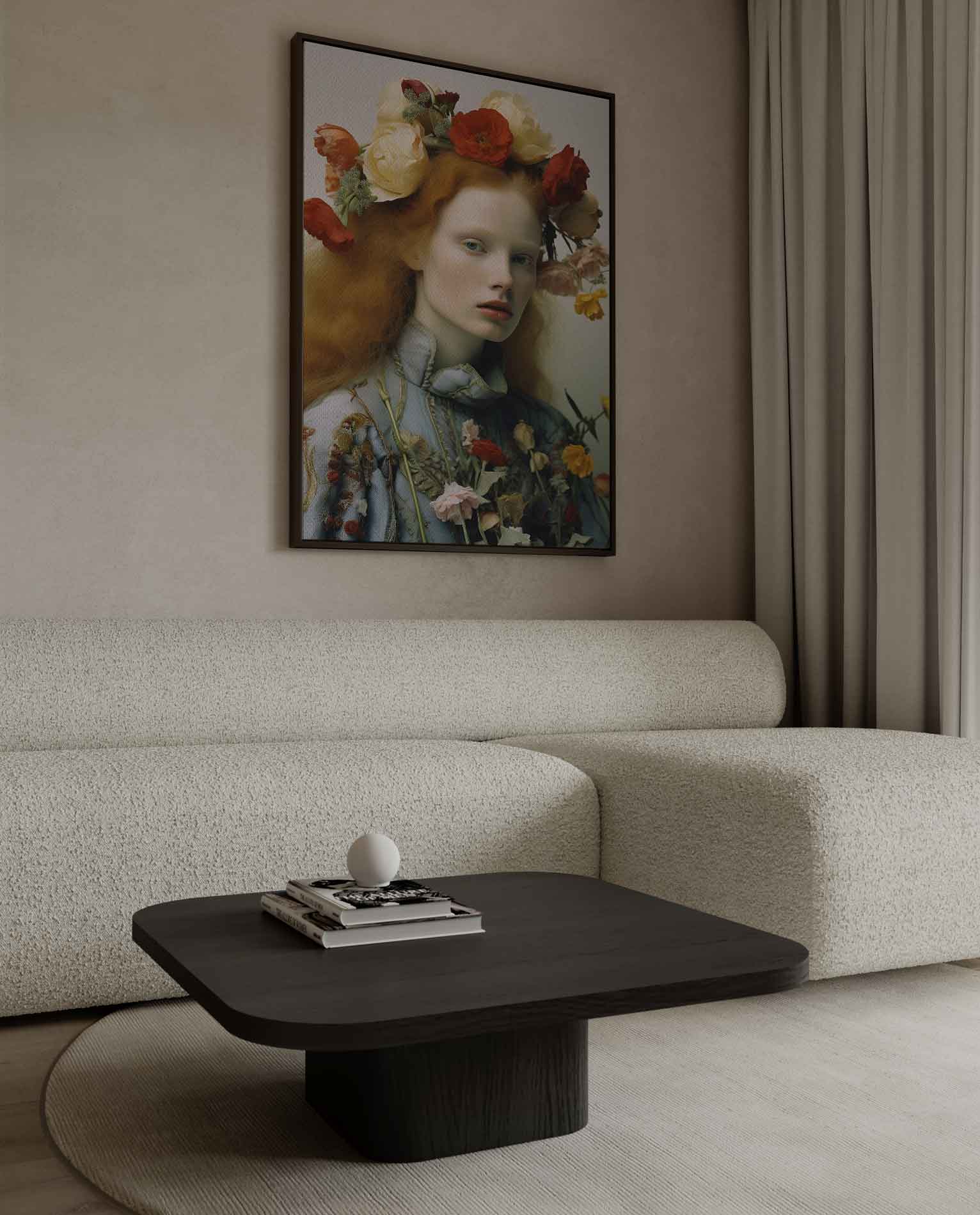 Portrait mit Blumenkrone I 