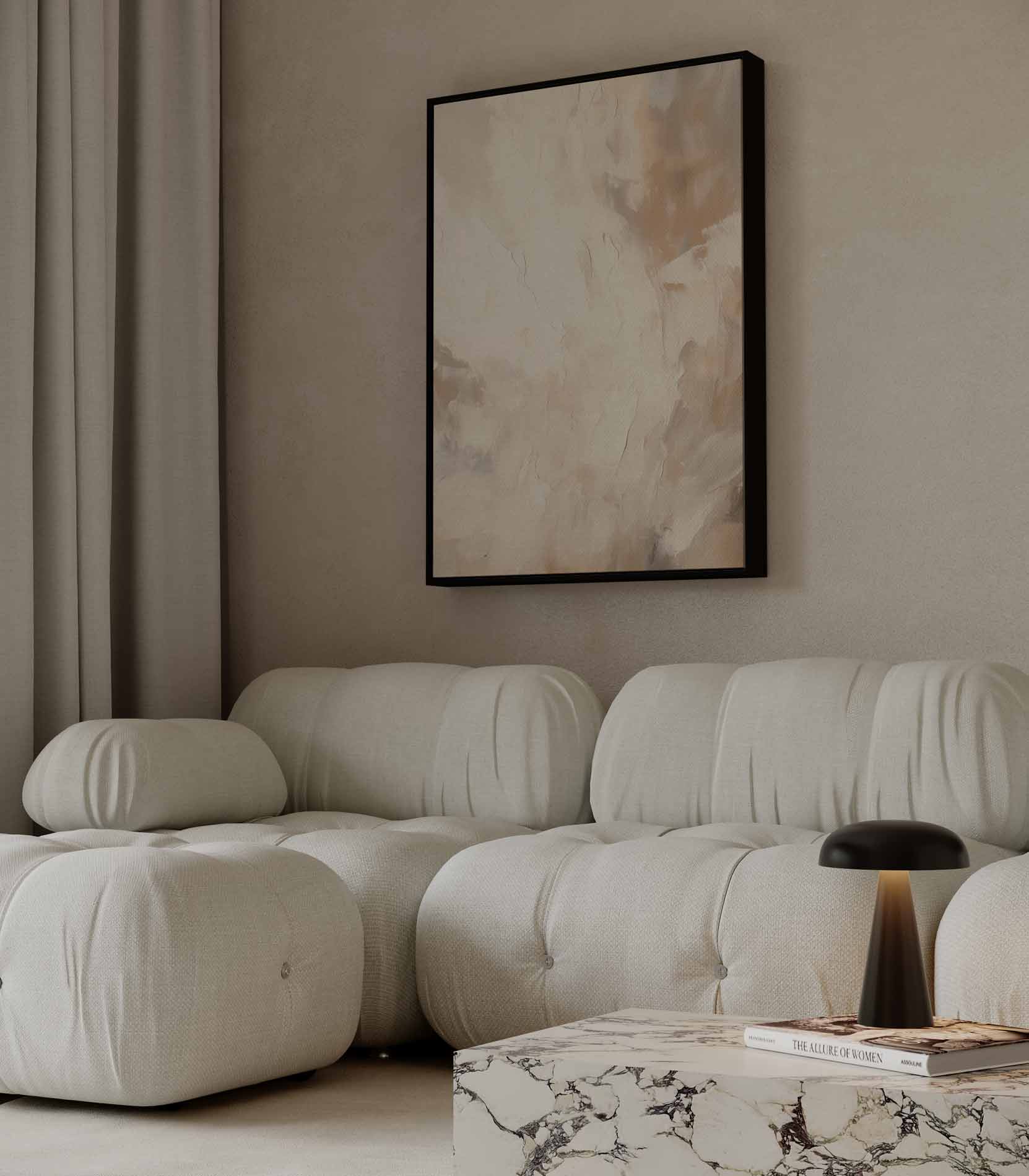 Warme Abstraktion in Beige und Creme 