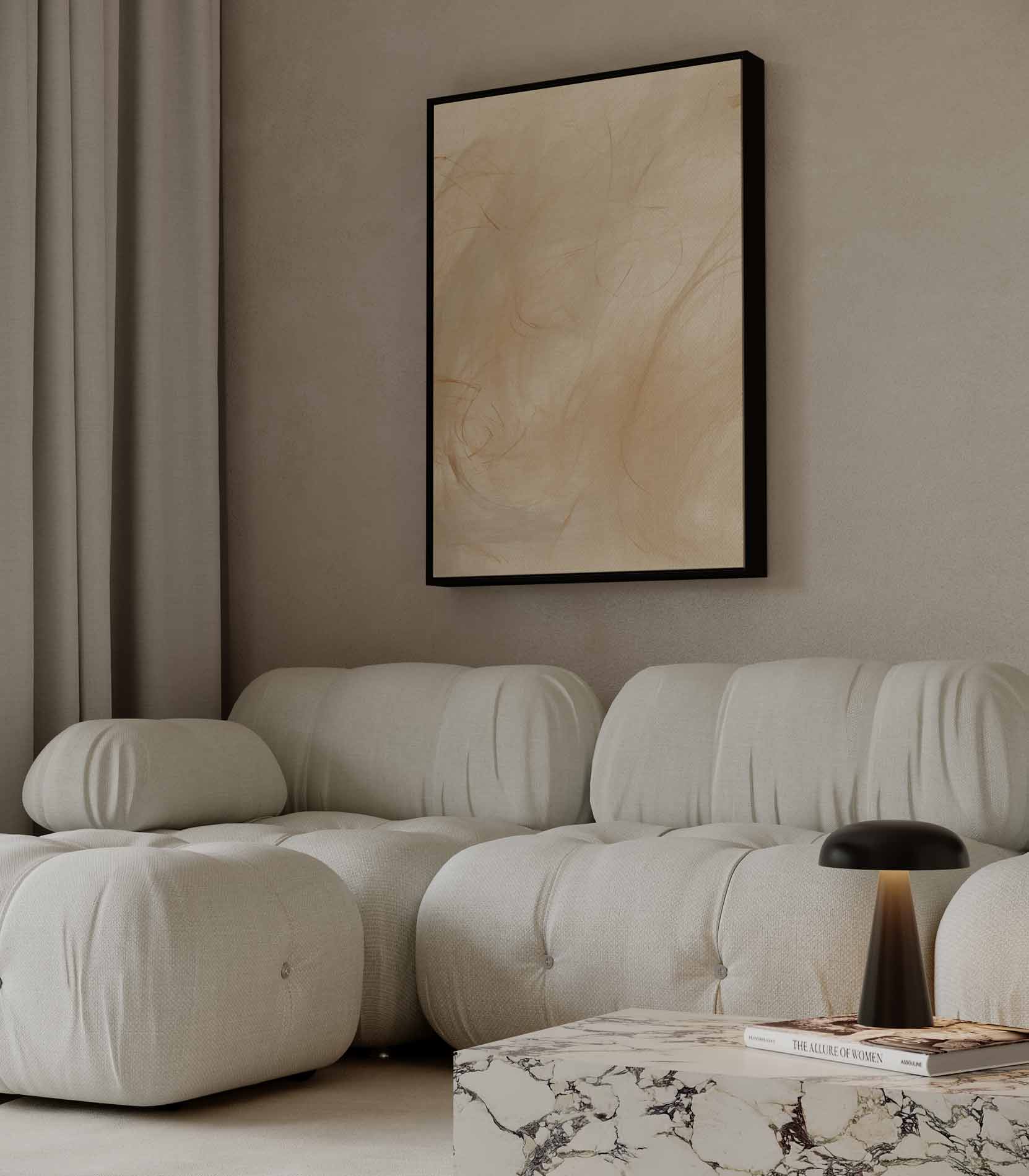 Bewegliches Beige mit orangen Akzenten