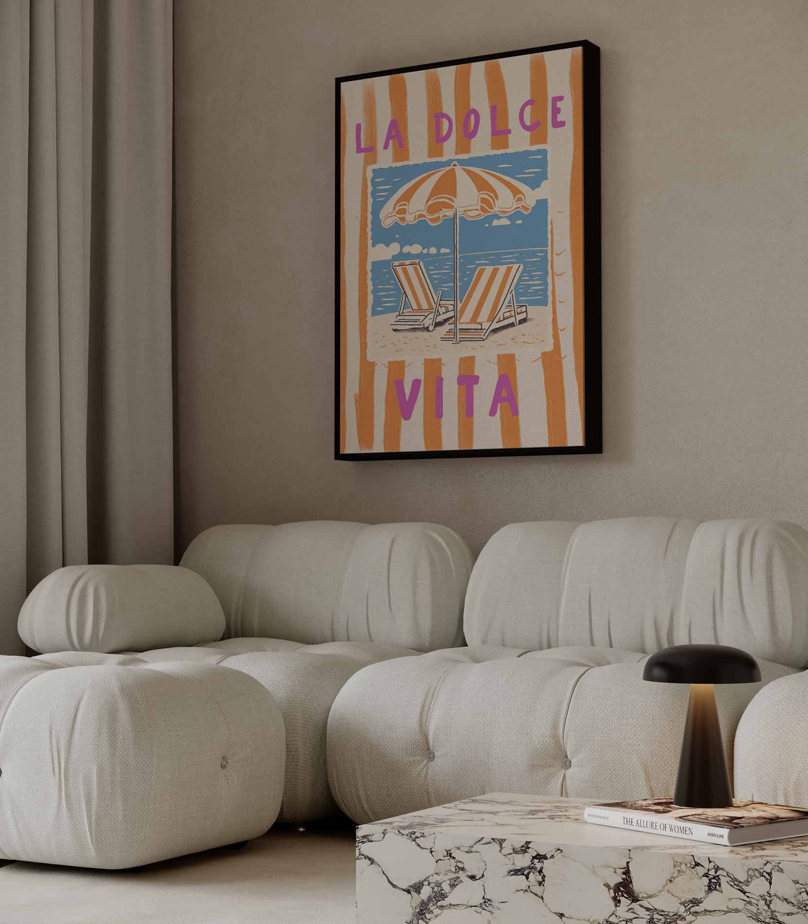 La dolce vita aan zee Kunstwerk-canvas-dibond-plexiglas-wanddecoratie-WallArtistic