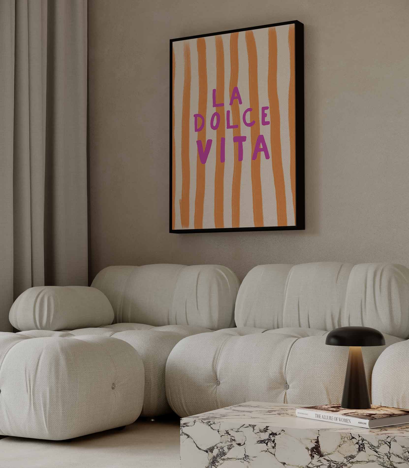 La dolce vita minimal Kunstwerk-canvas-dibond-plexiglas-wanddecoratie-WallArtistic
