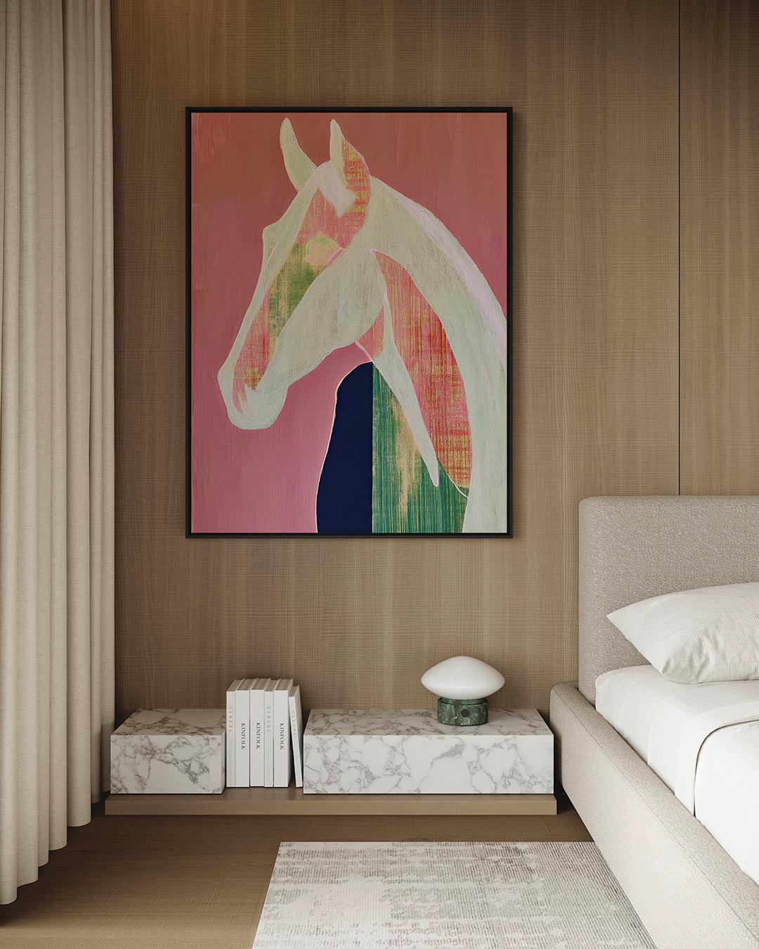 Paardenportret in pastel Kunstwerk