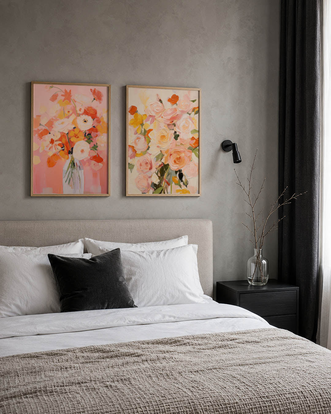 Bloemrijke kleurvlakken Posterset