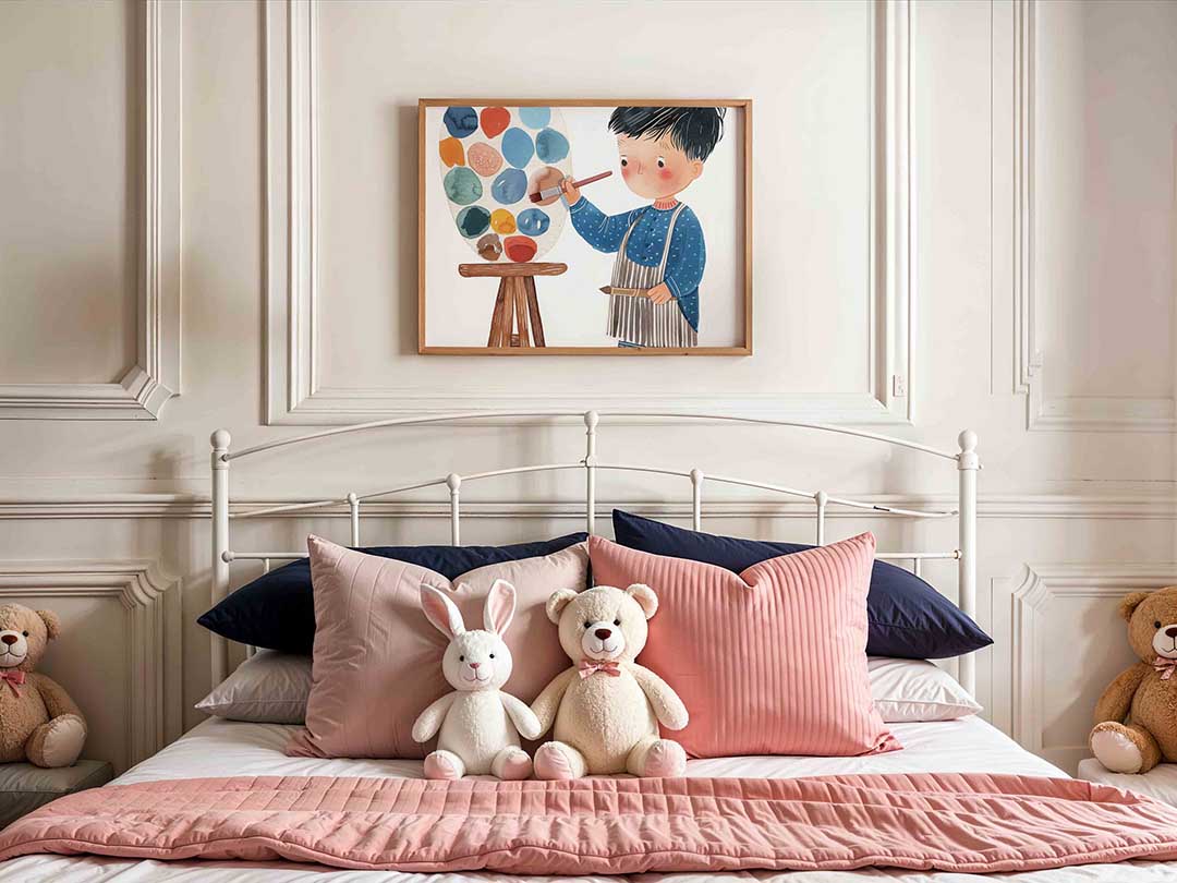 Jongen met schilderspalet Poster