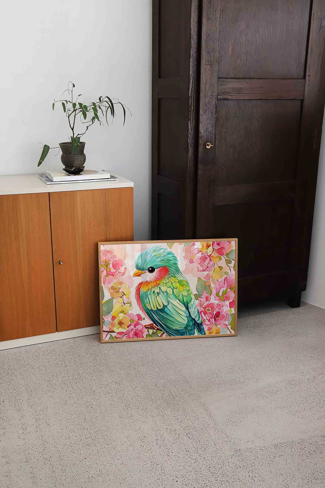 Vogel en bloemen Poster
