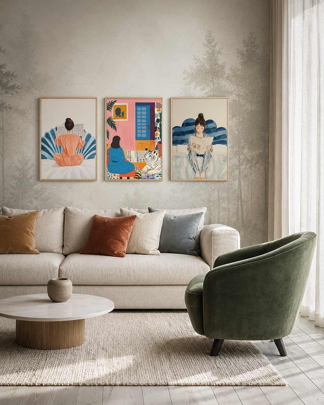 Kleurrijke lezing Posterset