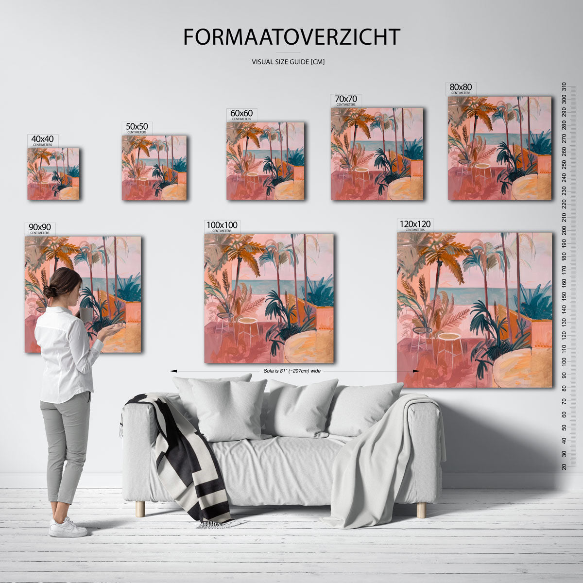 Tropische planten en zeezicht Poster