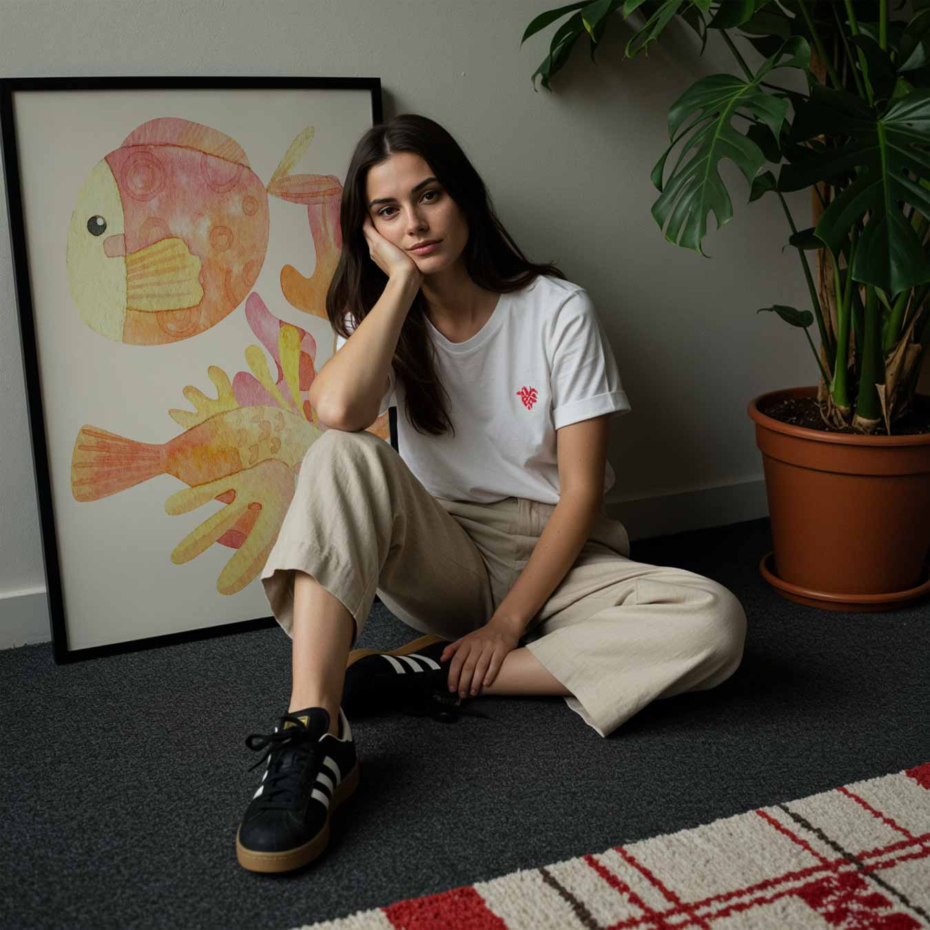 Goudvis en Koraal Poster-WallArtistic