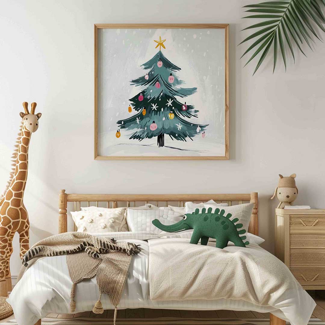 Kerstboom met versiering Poster