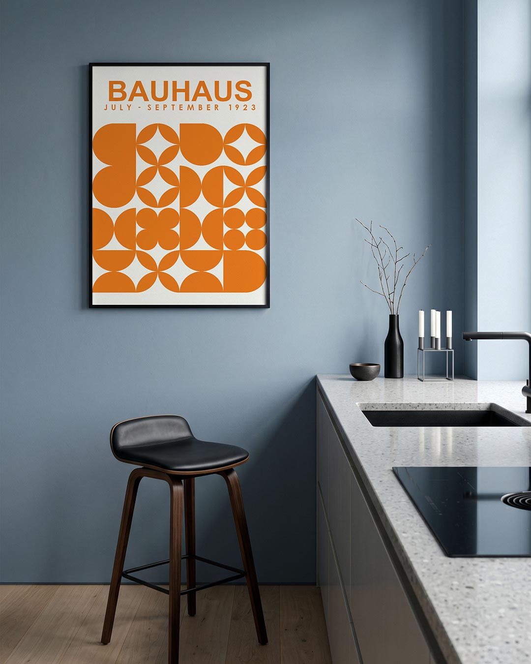 Oranje vormenritme Poster