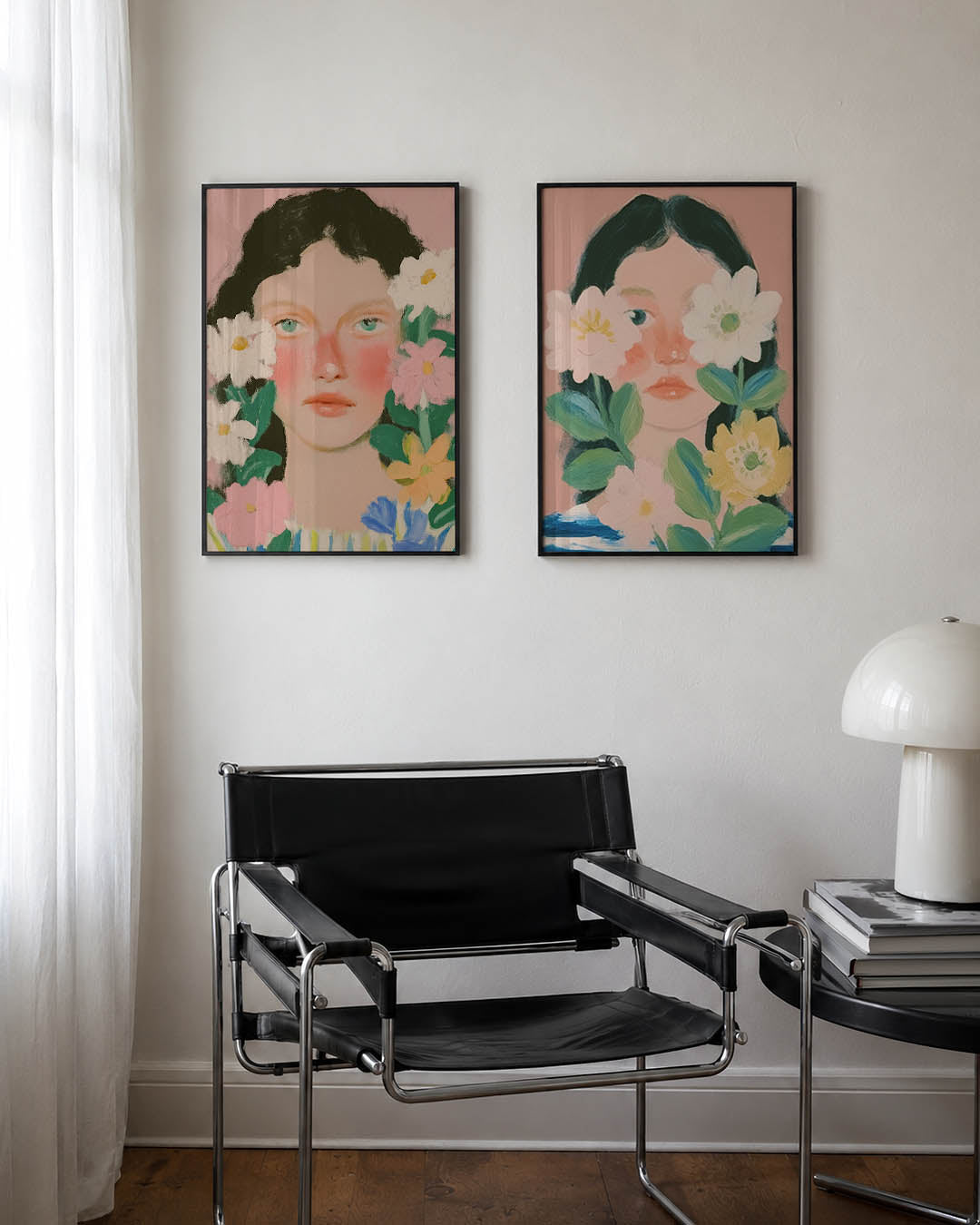 Bloemrijke portret Posterset