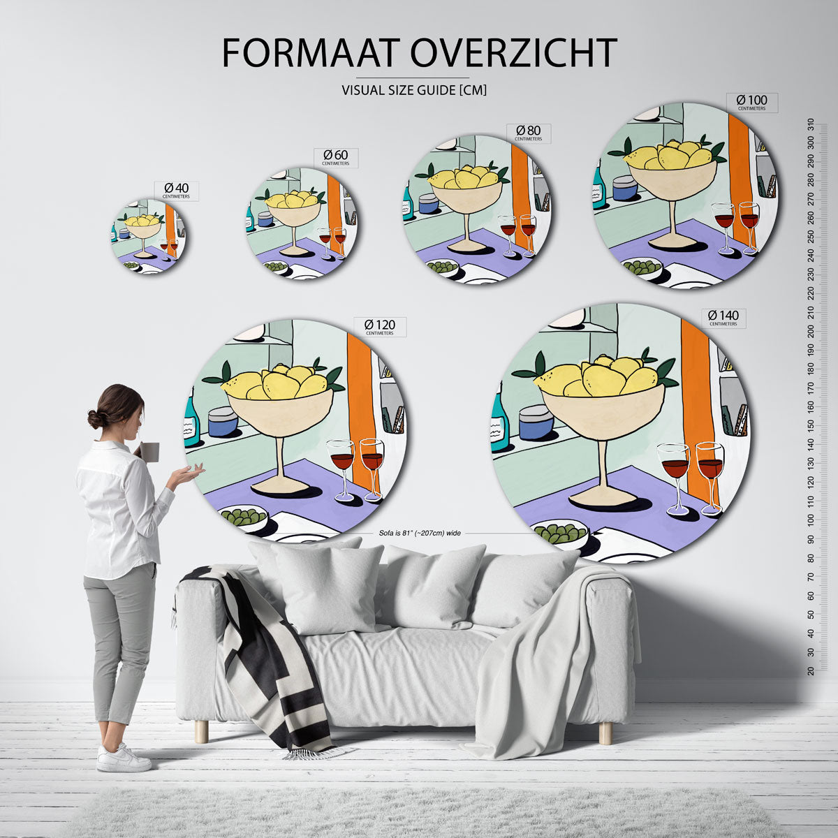 Citroenen en glazen Muurcirkel