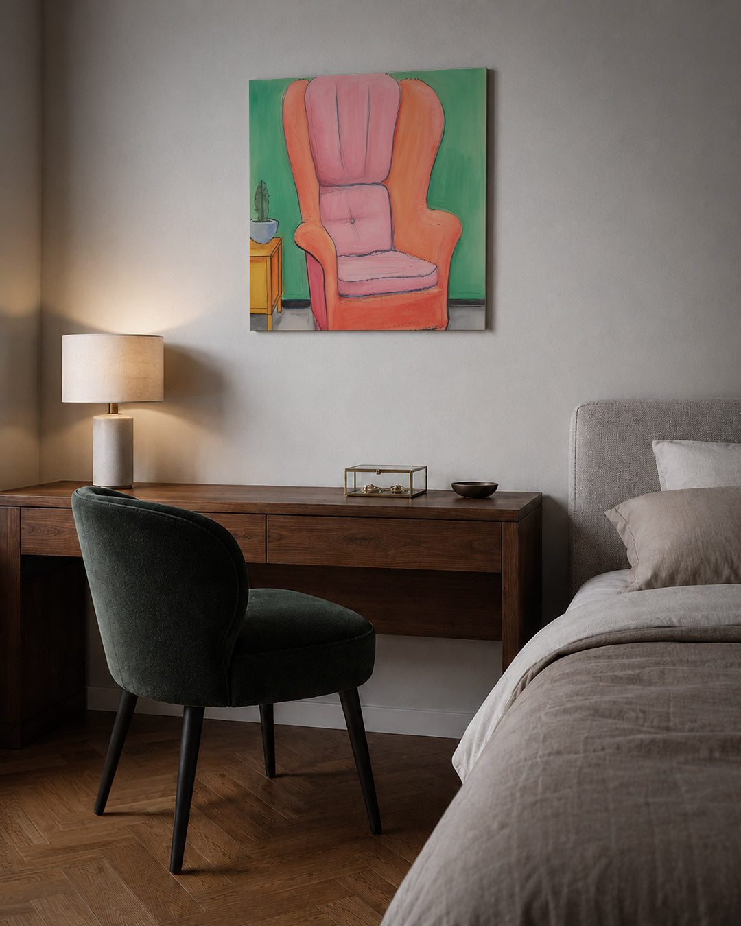 Kleurrijke interieur scène Kunstwerk
