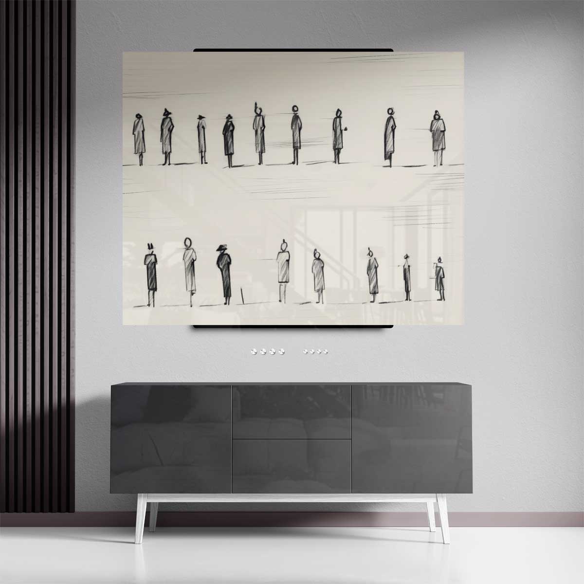 Mensen in Beweging Kunstwerk-canvas-dibond-plexiglas-wanddecoratie-WallArtistic