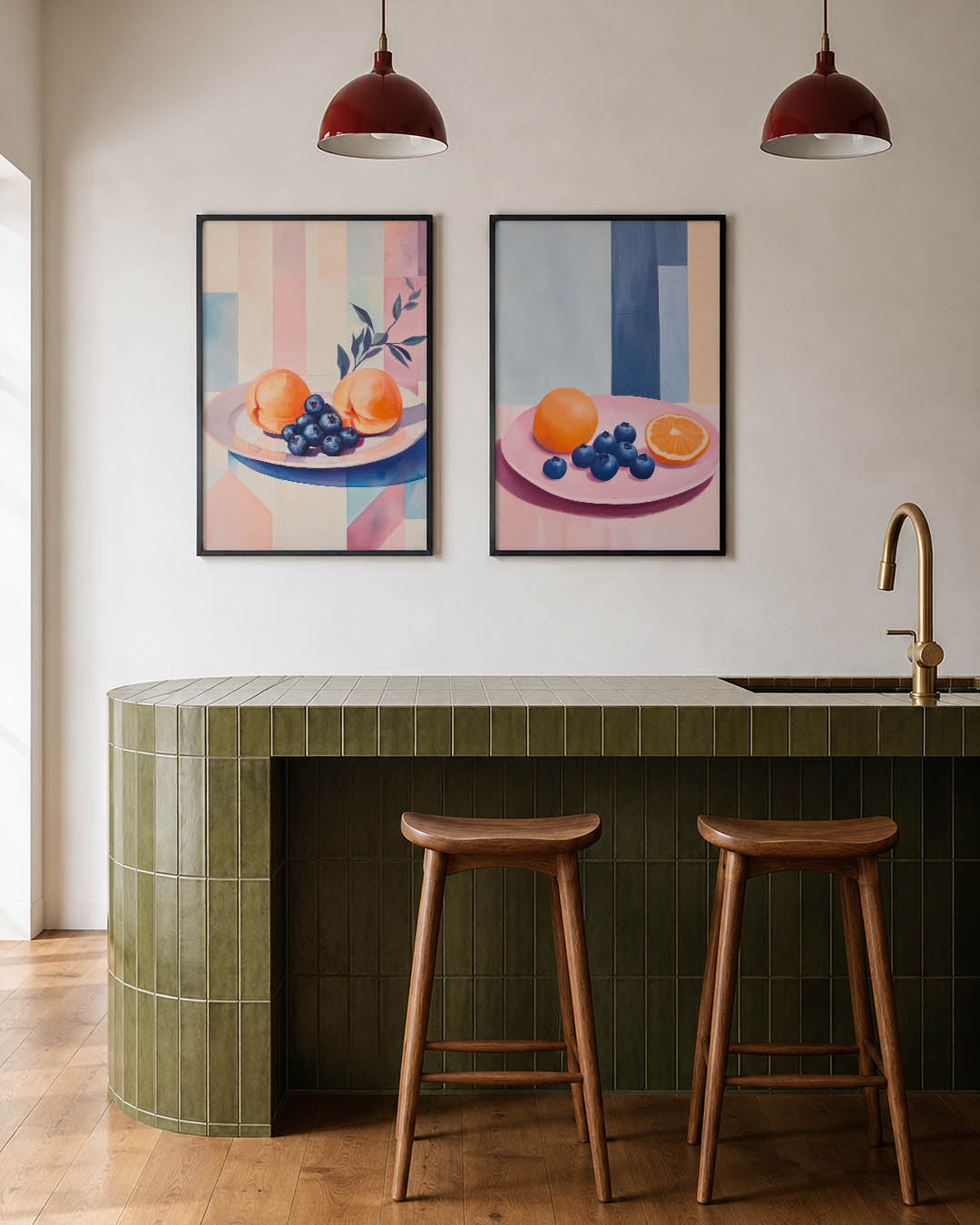 Fruit en kleurvlakken Posterset