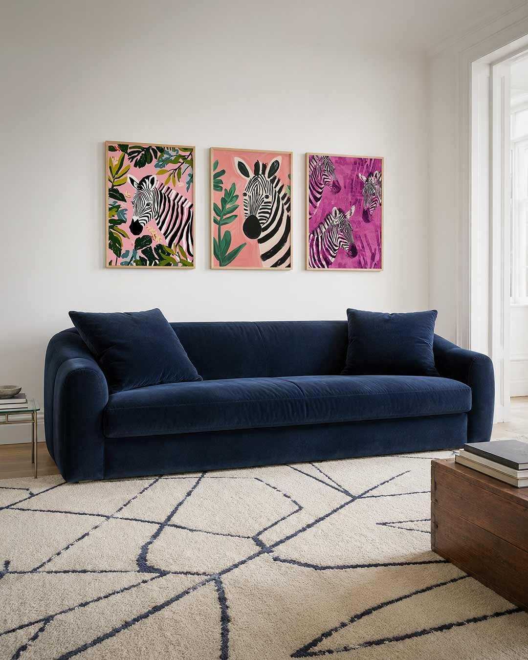 Zebra en bladeren Posterset