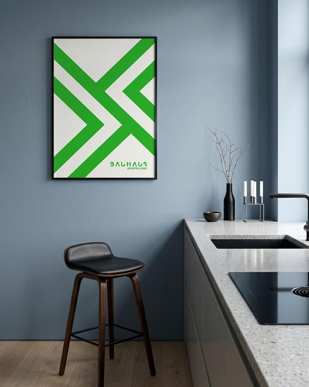 Groene lijnenstructuur Poster
