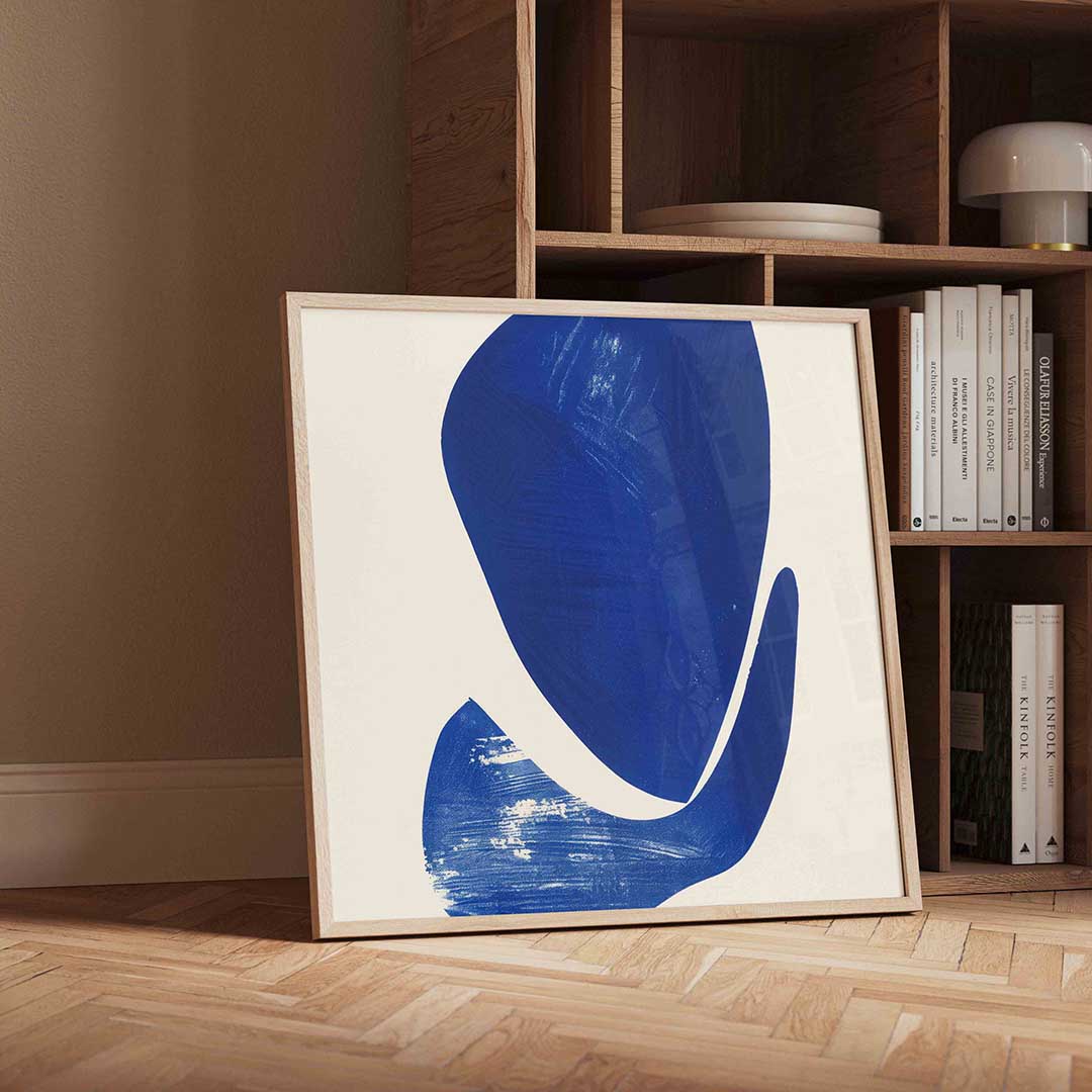 Abstracte blauwe vormen Poster