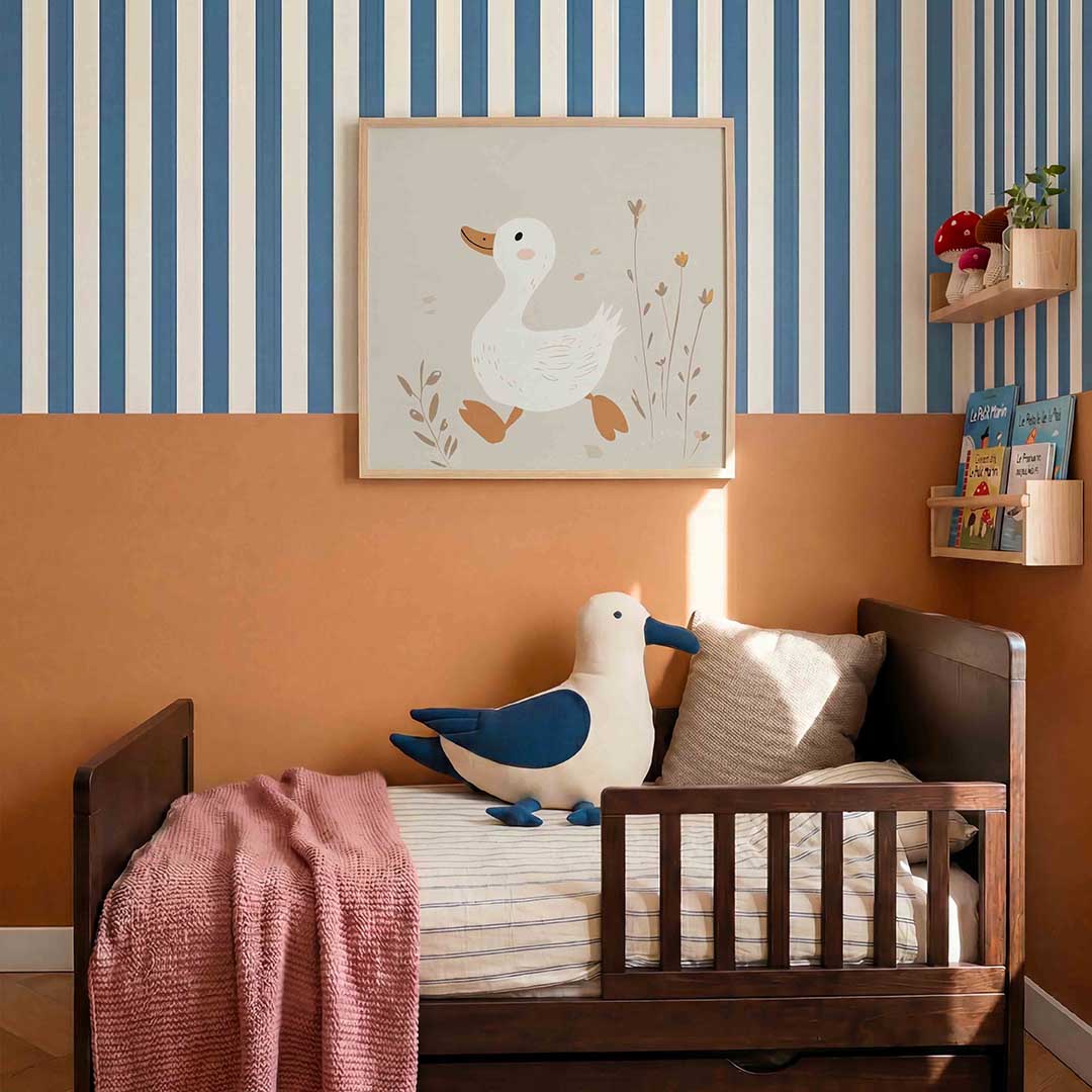 Eend met bloemen Poster