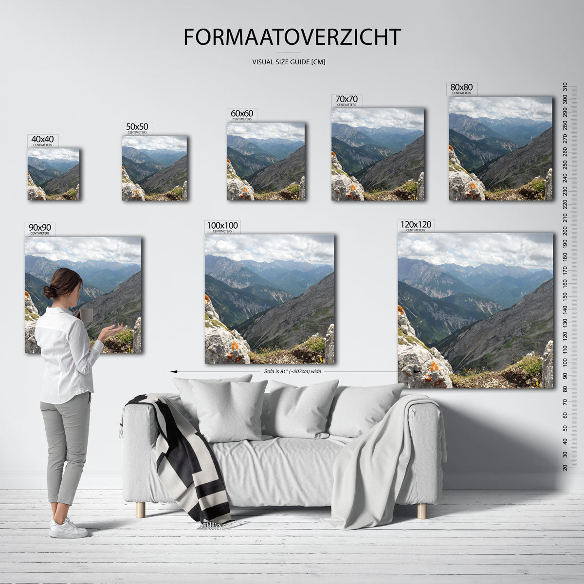 Berglandschap panorama Kunstwerk