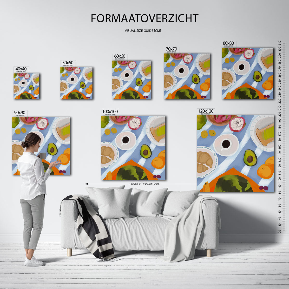 Ontbijt met fruit en koffie Poster