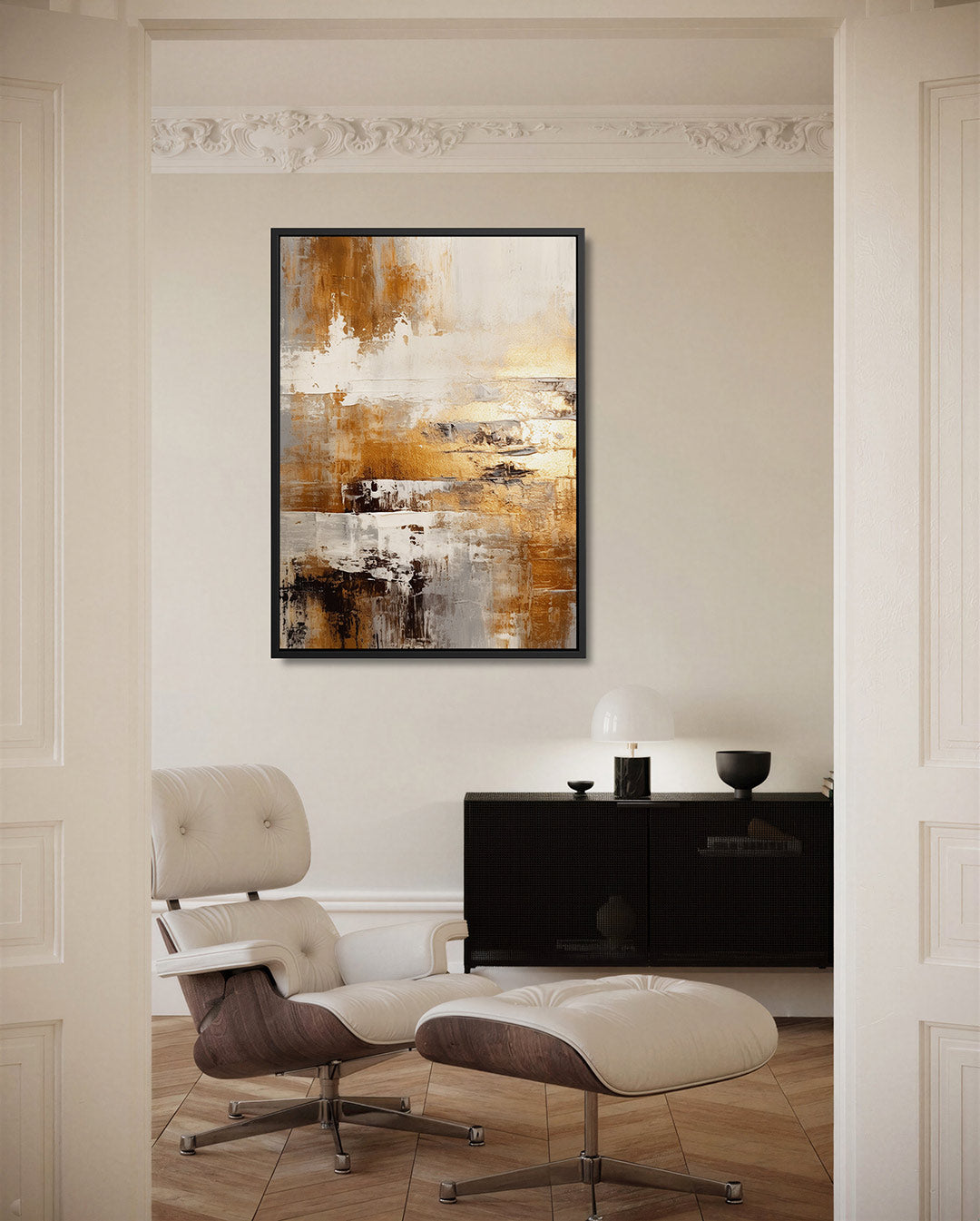 Gelaagde kleurencompositie Kunstwerk