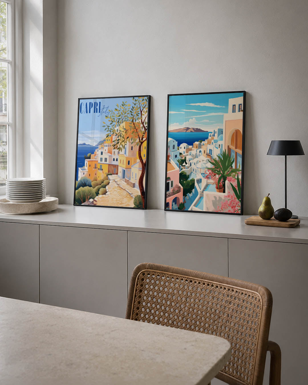 Zonnige kustlijn Posterset