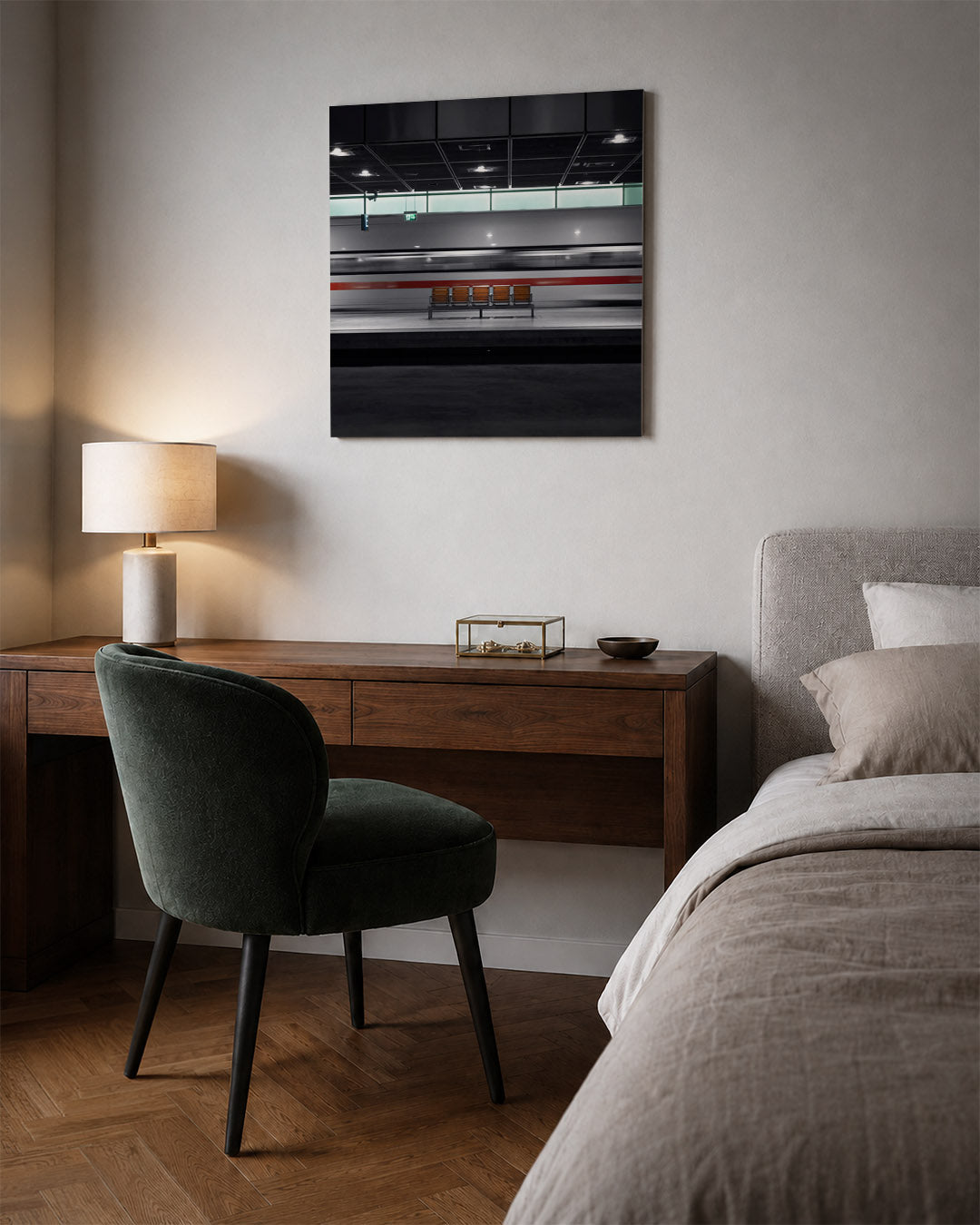 Stille station scene Kunstwerk