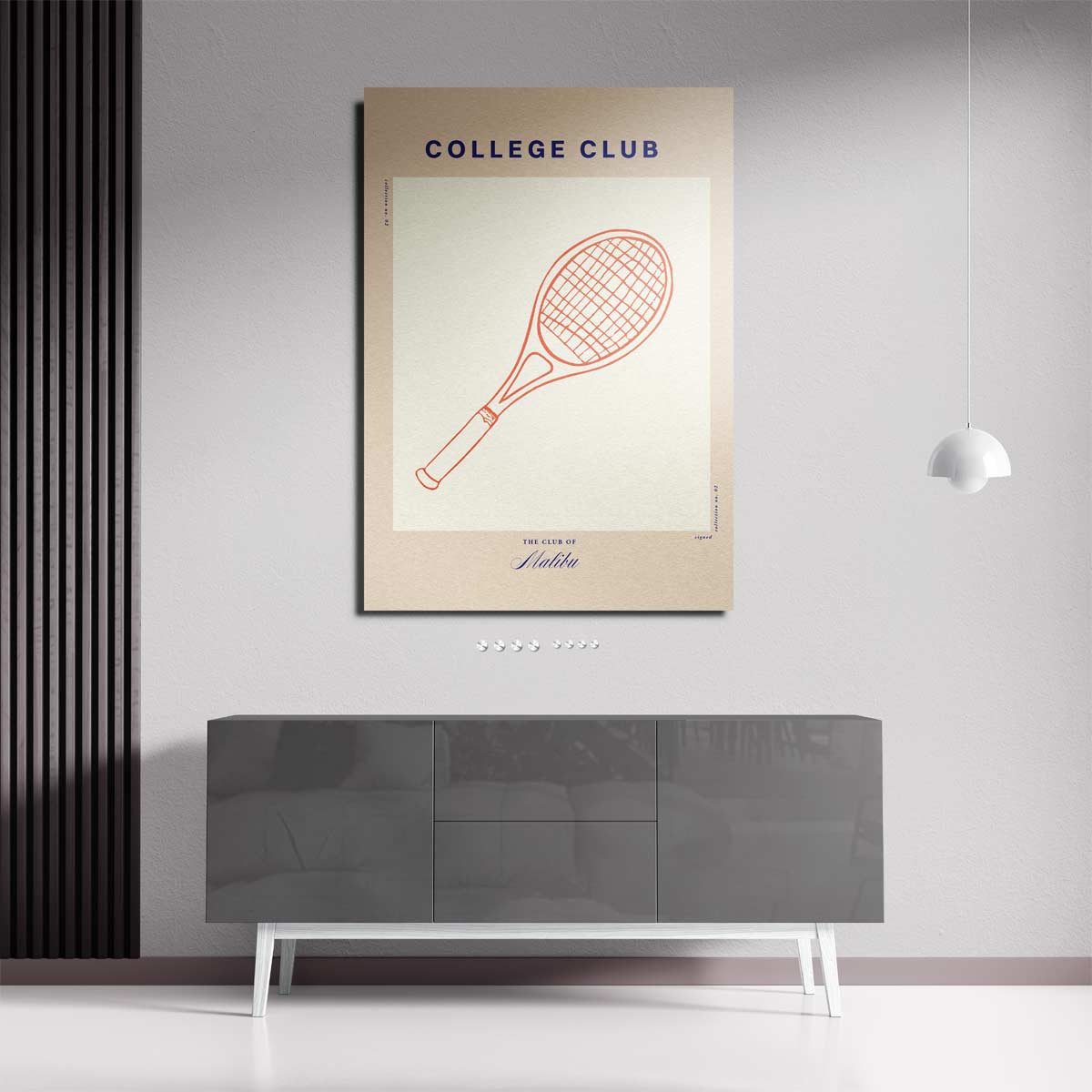 Retro Tennis Racket Poster