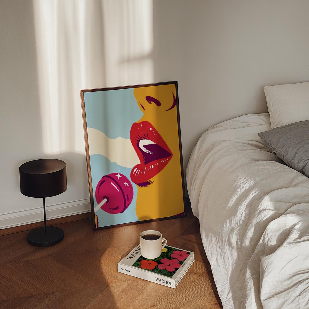 Verleidelijke Lolly Vrouw Poster-WallArtistic