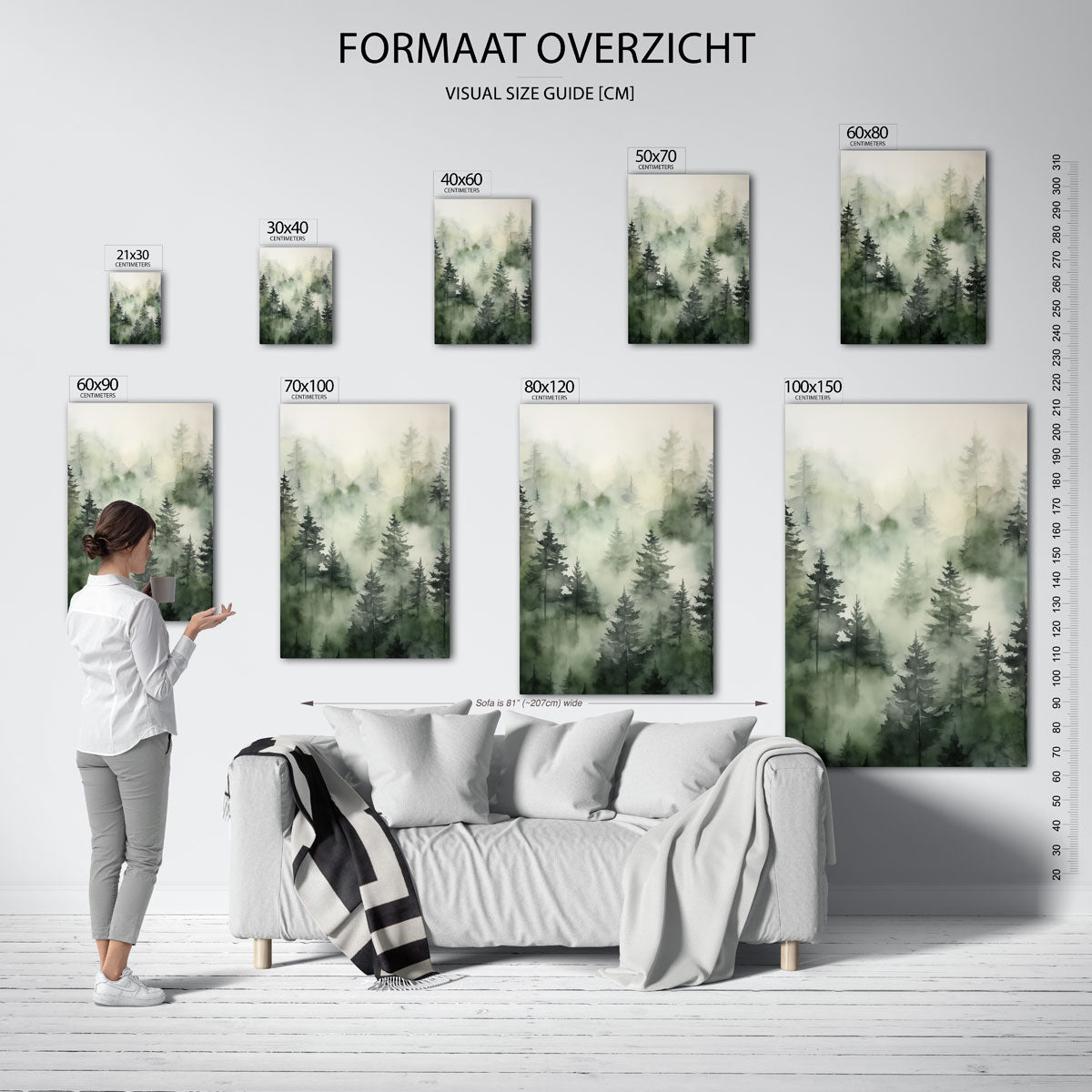 Mistige boslandschap Poster