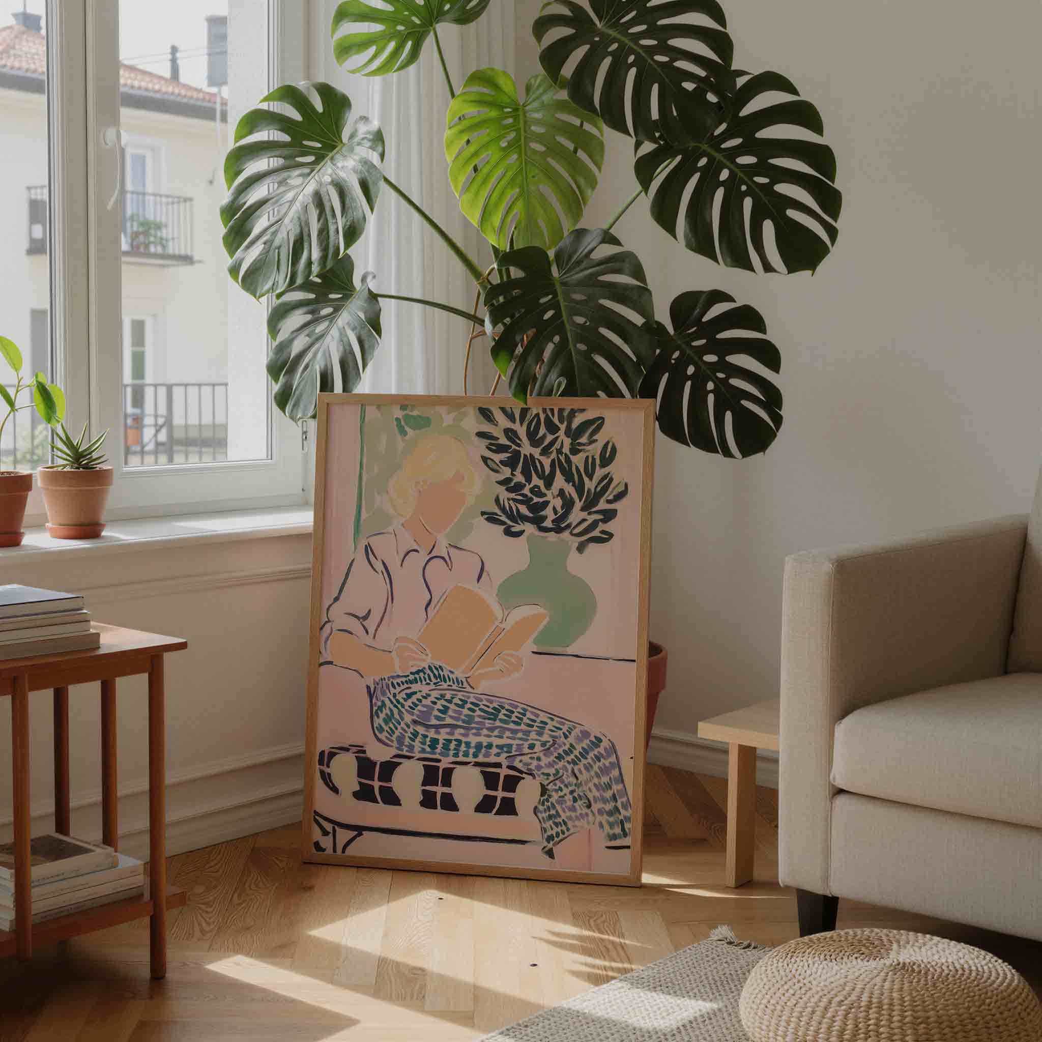Lezende vrouw Poster